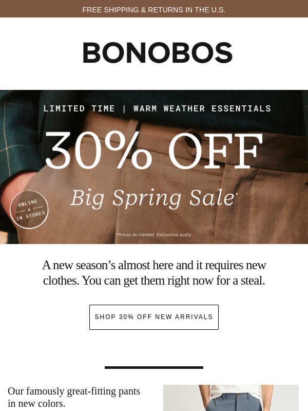 Newsletter preview: New Arrivals: 30% Off for a Short Time
