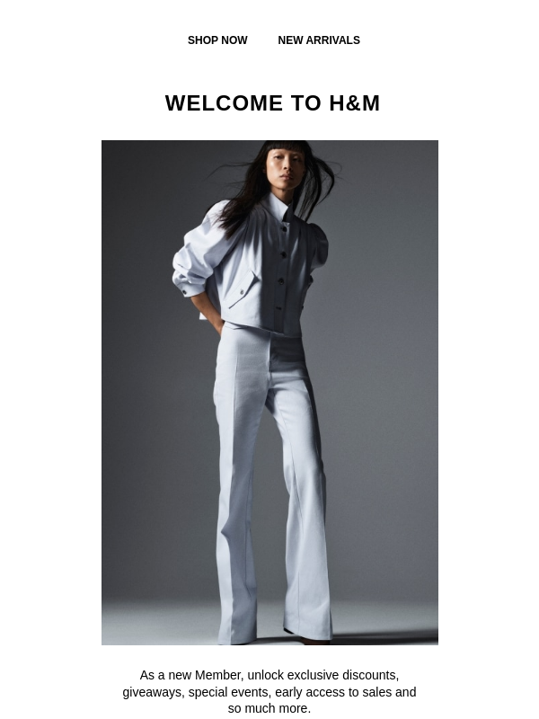Newsletter preview: Welcome to H&M