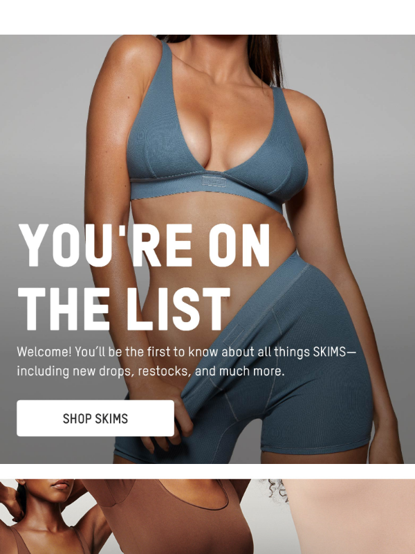 Newsletter preview: Welcome to SKIMS!