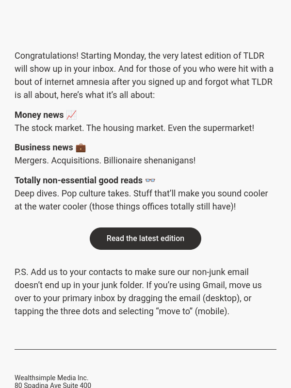 Newsletter preview: You’re signed up for TLDR ✅