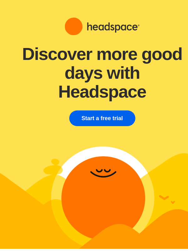Newsletter preview: Welcome to Headspace