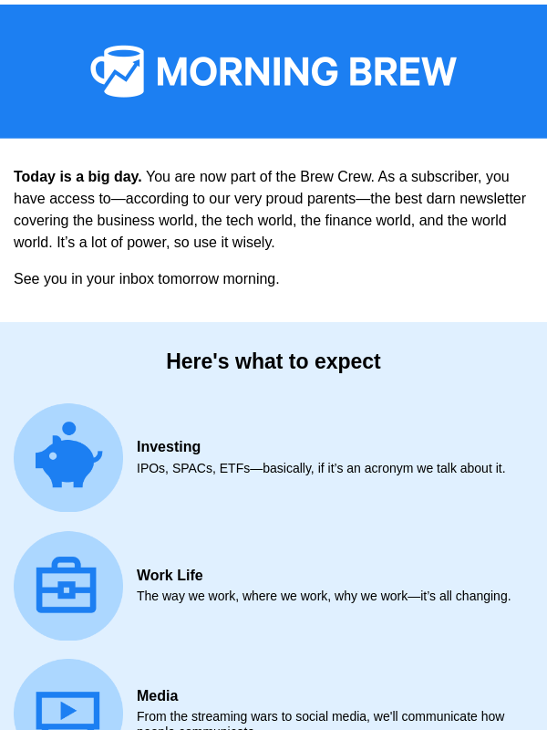 Newsletter preview: ☕️ Caution: Morning Brew coming in hot