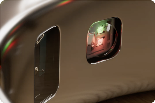 Close up of Oura Ring 4 recessed sensors