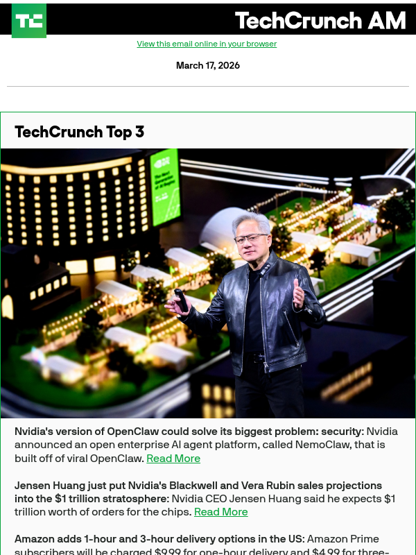 Newsletter preview: Nvidia's version of OpenClaw could solve its biggest problem: security
