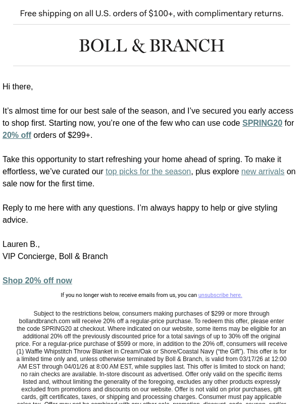 Newsletter preview: Your early sale access is here