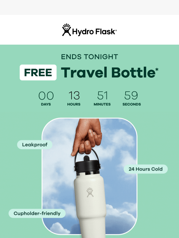 Newsletter preview: FREE* bottle final boarding call