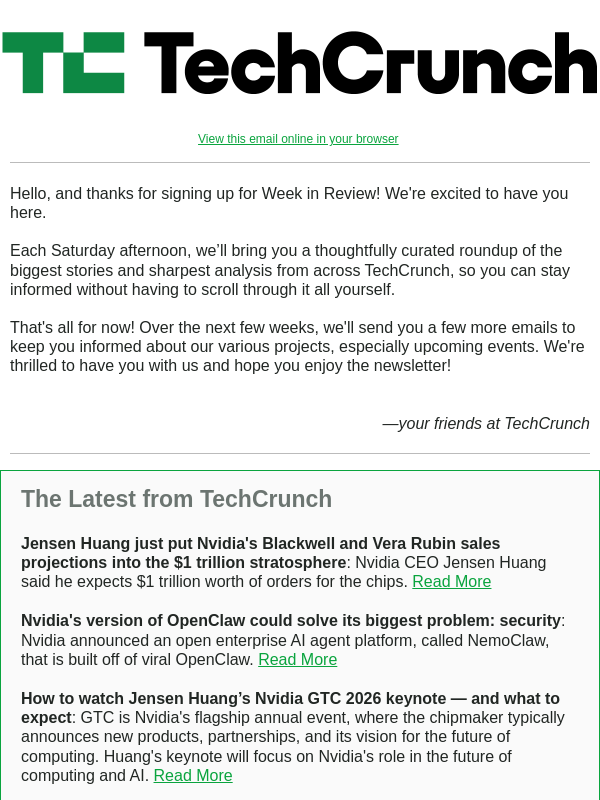 Newsletter preview: Welcome to Week in Review!
