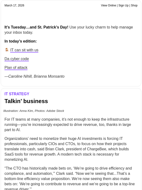 Newsletter preview: ☕ It’s just business, baby