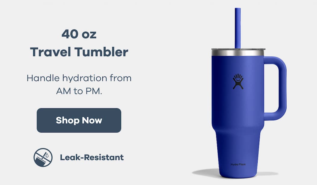 40 oz Travel Tumbler. Handle hydration from AM to PM. Leak-Resistant. | Shop Now