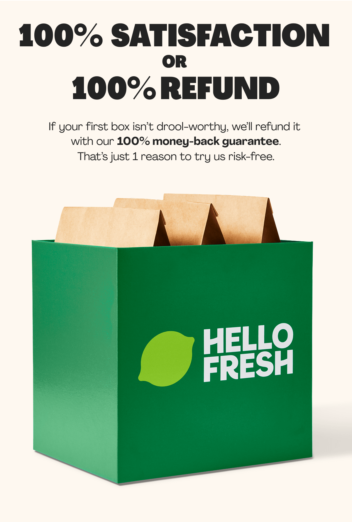 100% satisfaction or 100% refund