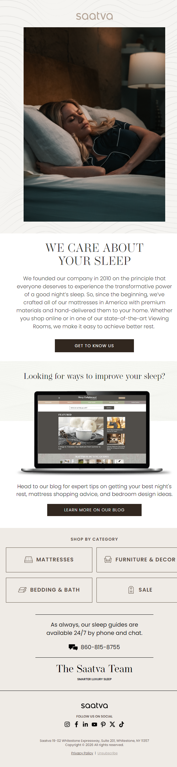 Newsletter preview: The Saatva Story: Transforming the Way You Sleep