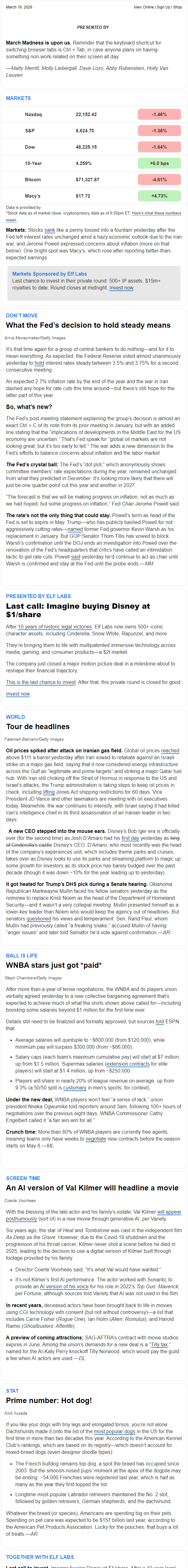 Newsletter preview: ☕️ Holding steady