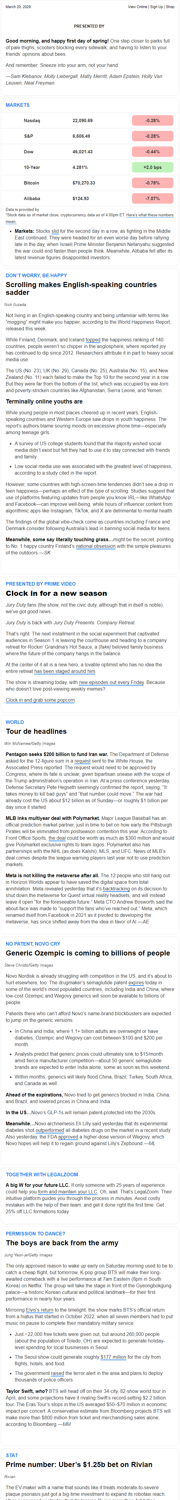 Newsletter preview: ☕️ Terminally online