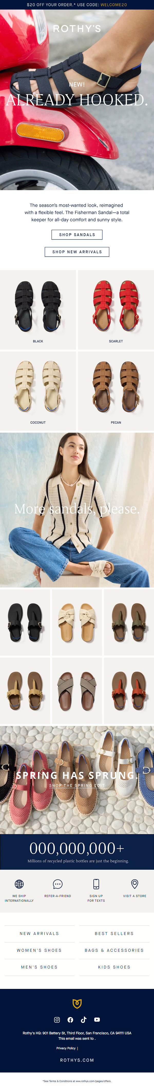 Newsletter preview: NEW Fisherman Sandal…total catch.