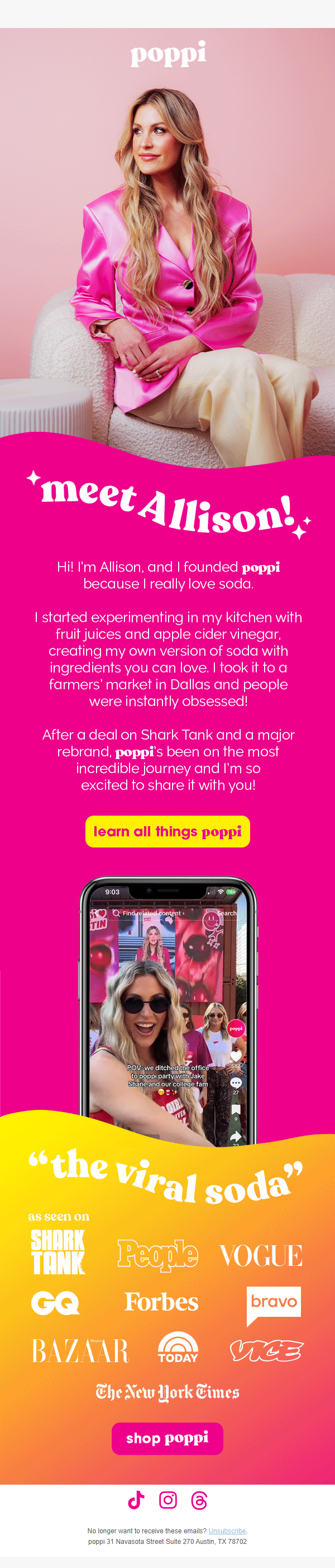 Newsletter preview: meet our fab Founder 😍