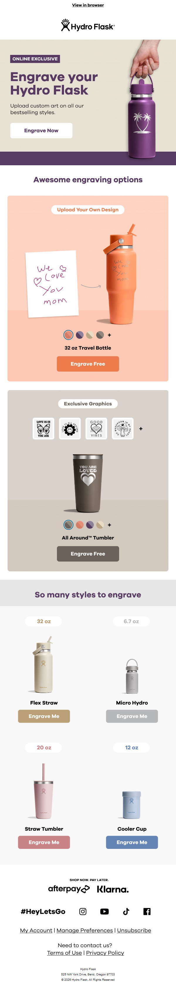 Newsletter preview: ✨ Create a Hydro Flask as unique as you