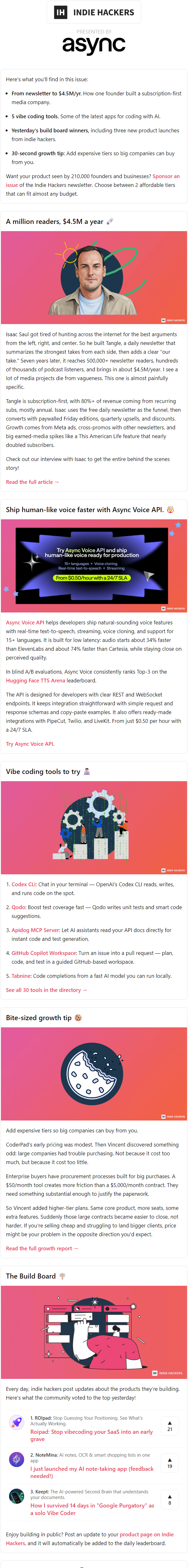 Newsletter preview: 🗞️ What's New: $4.5M by clarifying politics, add expensive tiers, AI multiplies taste