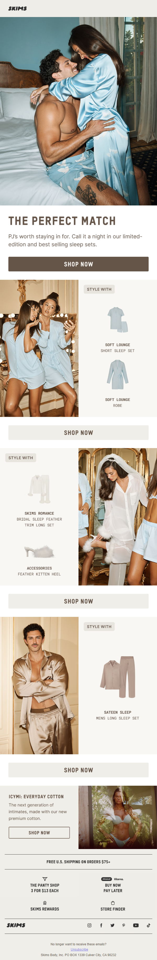 Newsletter preview: Treat Yourself to New PJ’s