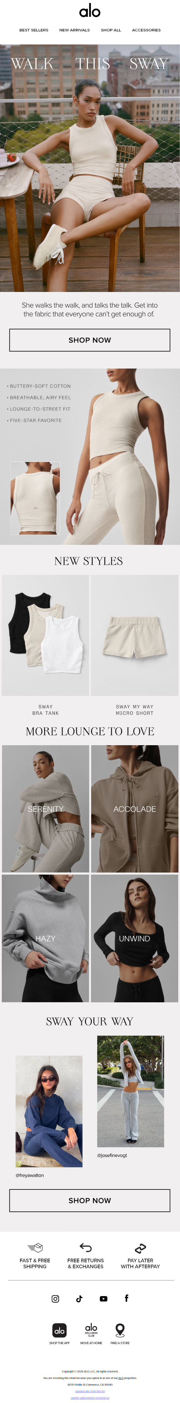 Newsletter preview: The Sway Collection