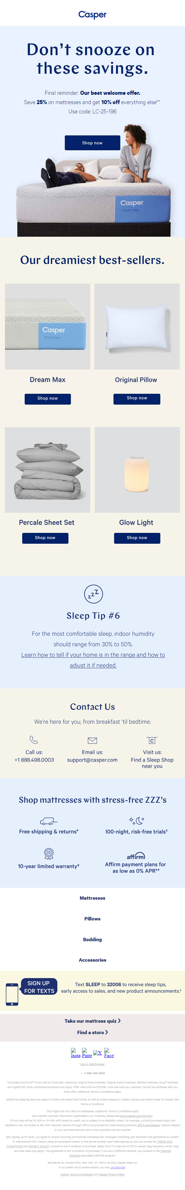 Newsletter preview: Don’t snooze on saving up to 25%!