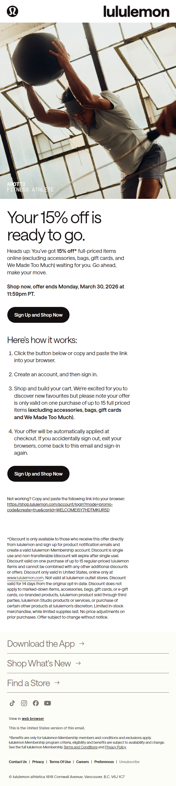 Newsletter preview: Don’t forget your 15% off