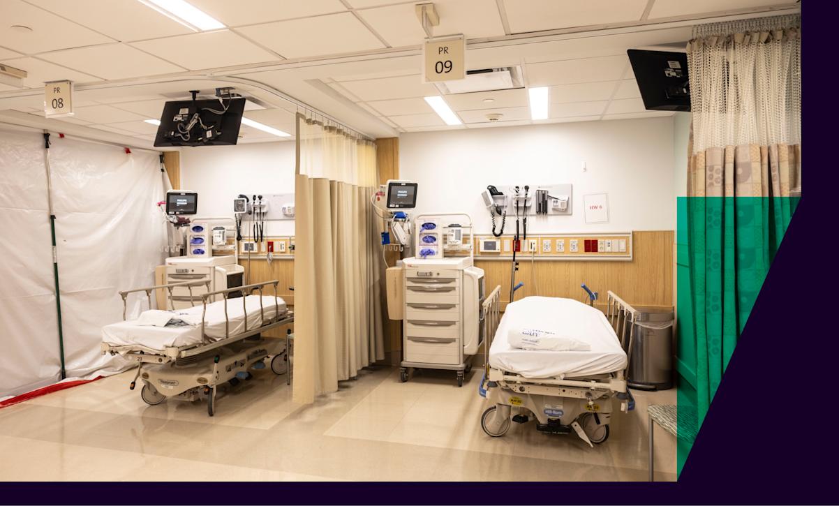 An emergency department with beds 