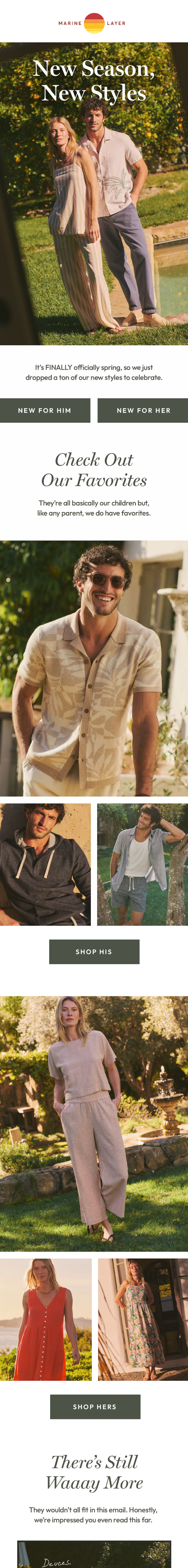 Newsletter preview: New Spring Styles are Here
