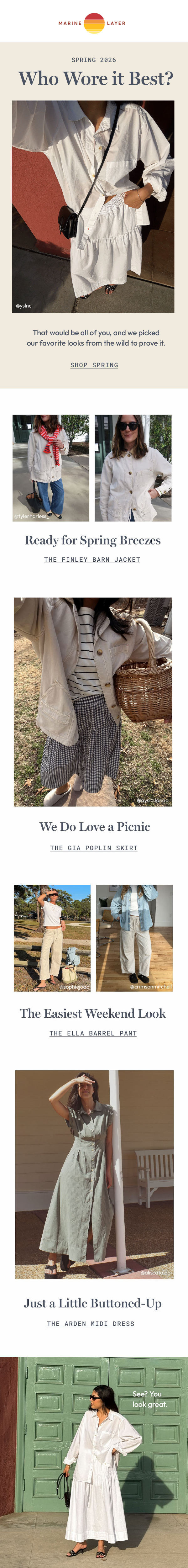 Newsletter preview: Our Spring Looks, Styled by You