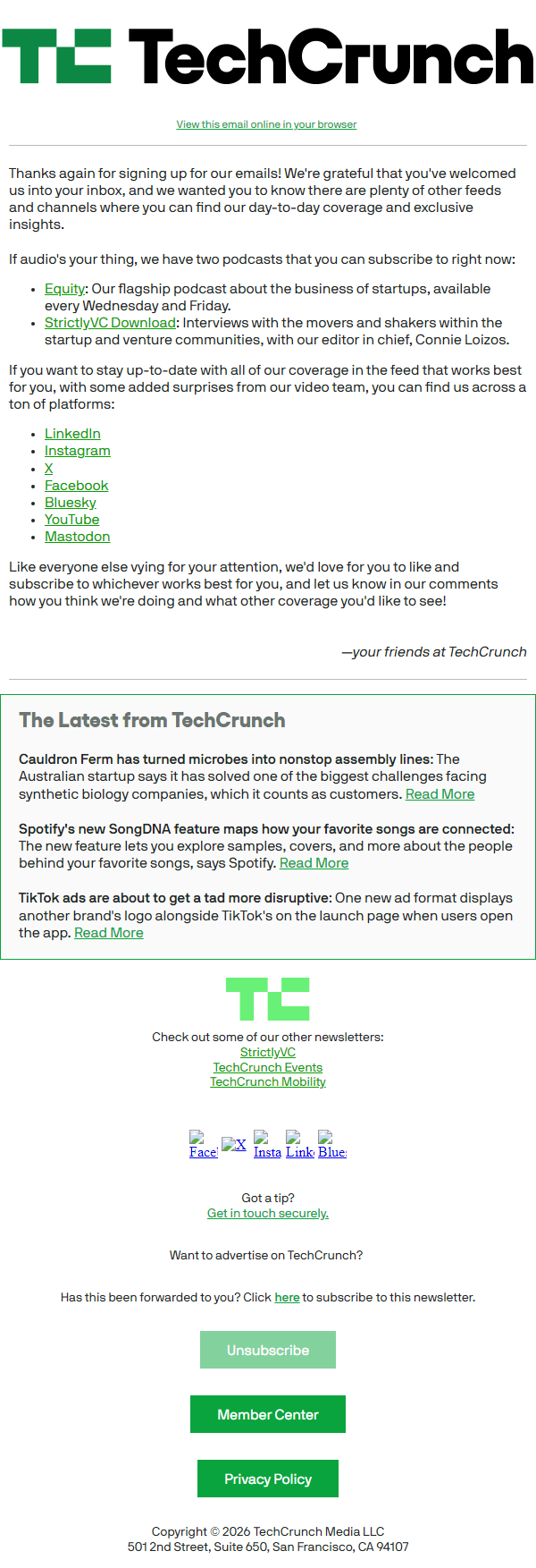 Newsletter preview: Feed yourself more TechCrunch