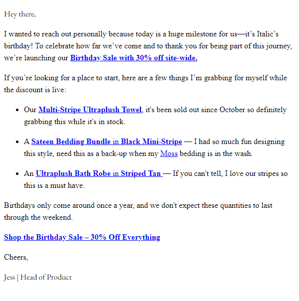 Newsletter preview: ICYMI: 30% OFF SITE WIDE NOW