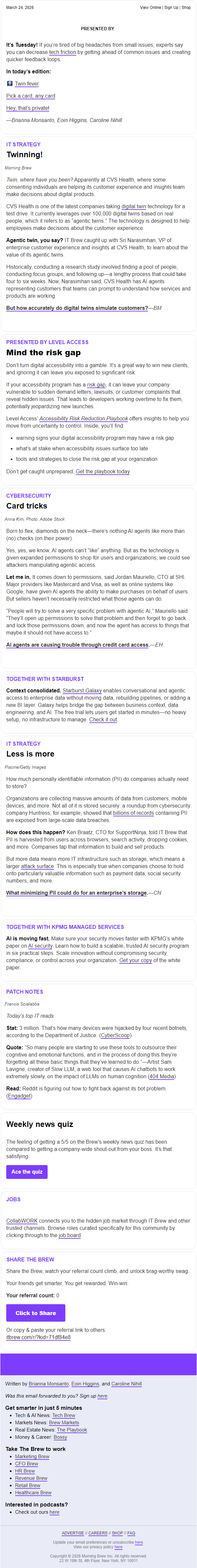 Newsletter preview: Twin, where have you been?
