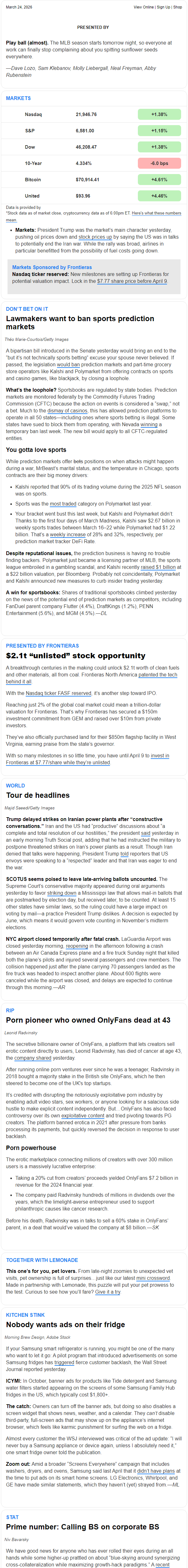 Newsletter preview: ☕  Bad bet