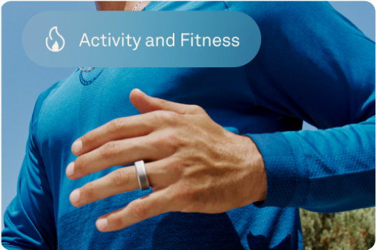 Activity and movement: Person with Oura Ring on