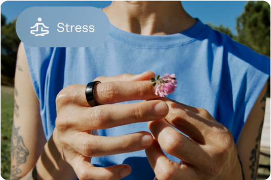 Stress: Person with Oura Ring on