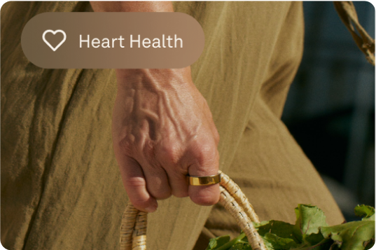 Heart Health: Person with Oura Ring on