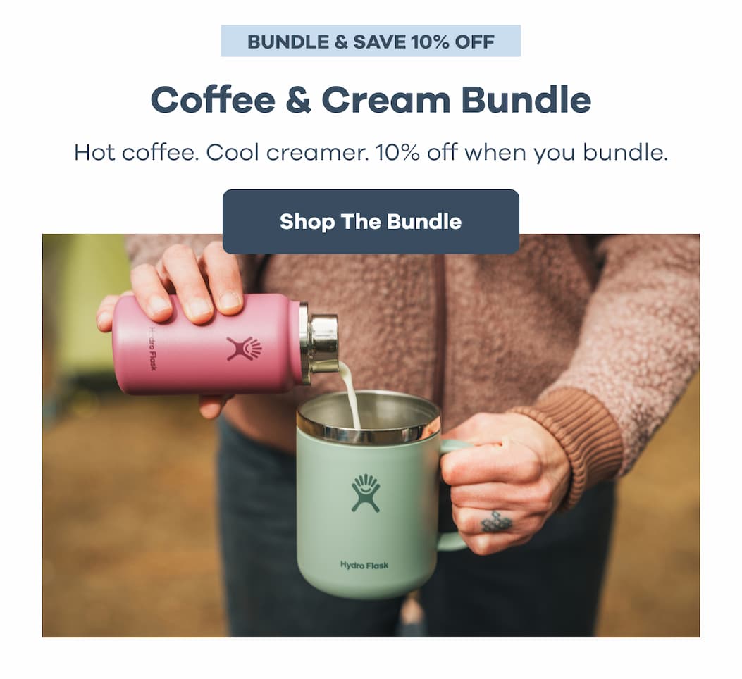 BUNDLE & SAVE 10% OFF. Coffee & Cream Bundle. Hot coffee. Cool creamer. 10% off when you bundle. | Shop The Bundle