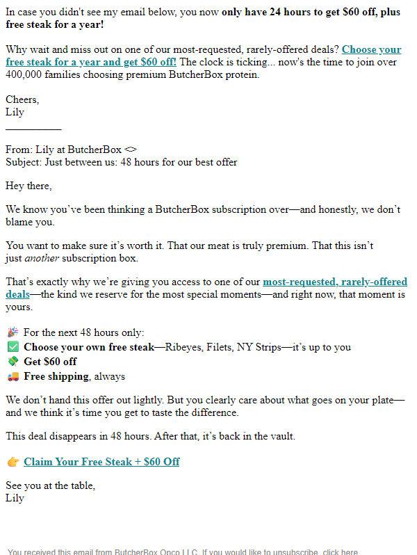 Newsletter preview: Final reminder: You have 24-hours