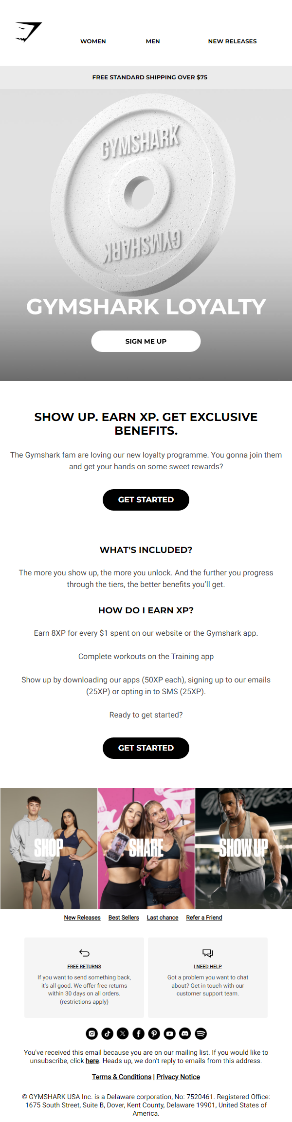 Newsletter preview: Join Gymshark Loyalty 🪪
