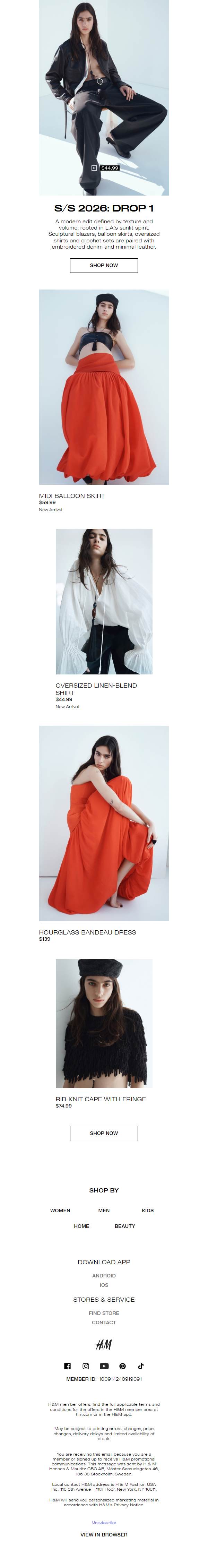 Newsletter preview: S/S 2026: Drop 1 is out now