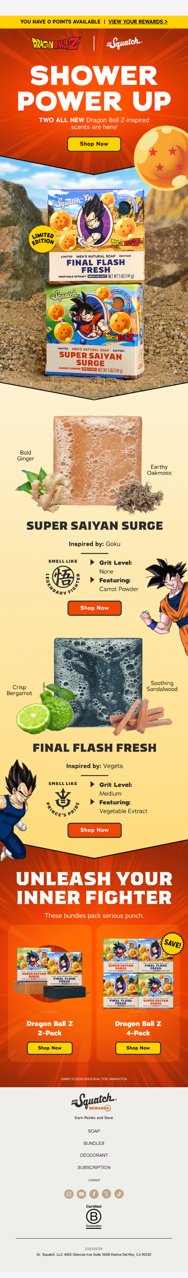 Newsletter preview: ALL NEW: Super Saiyan Surge & Final Flash Fresh
