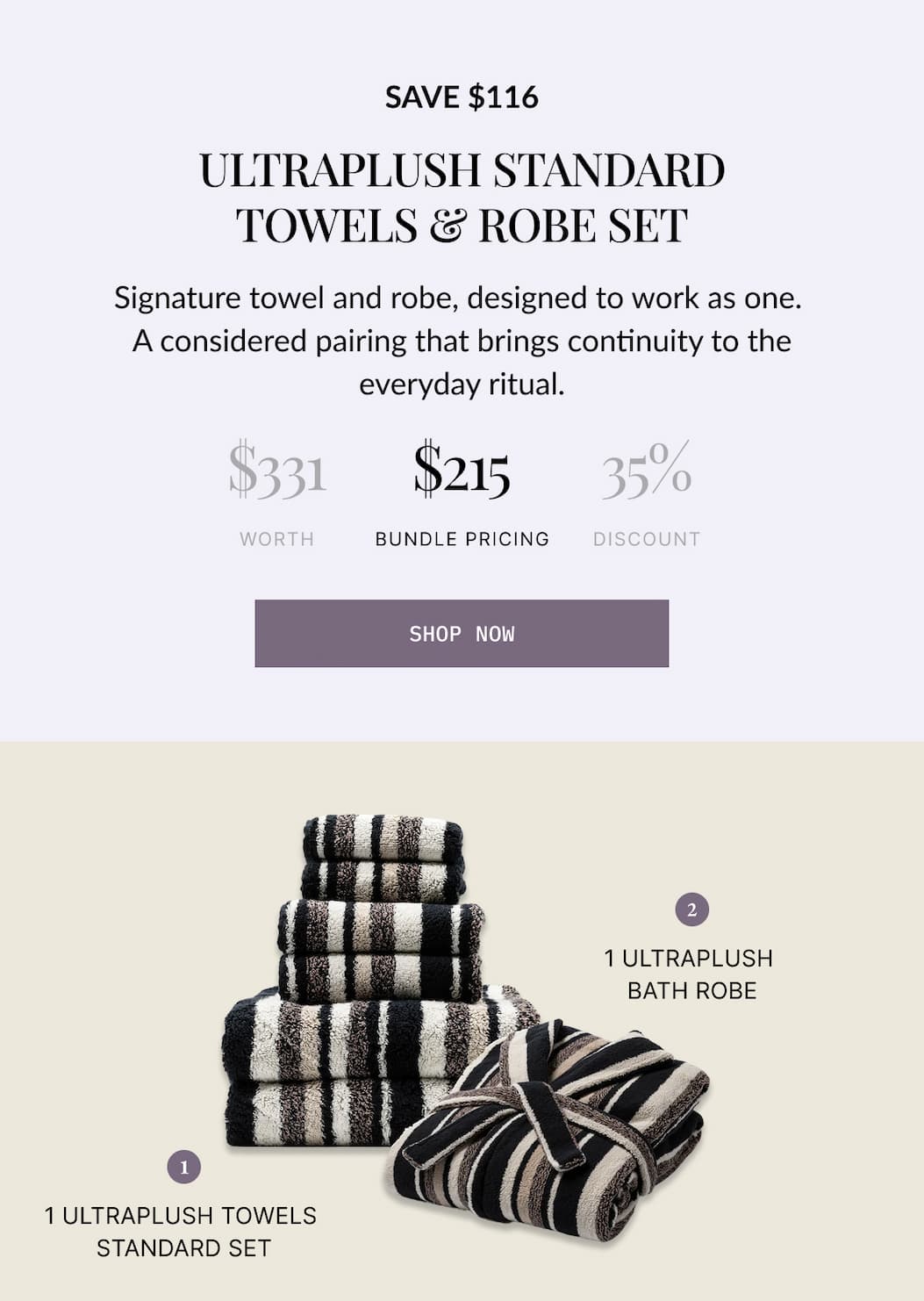 ULTRPLUSH STANDART TOWEL AND ROBE SET