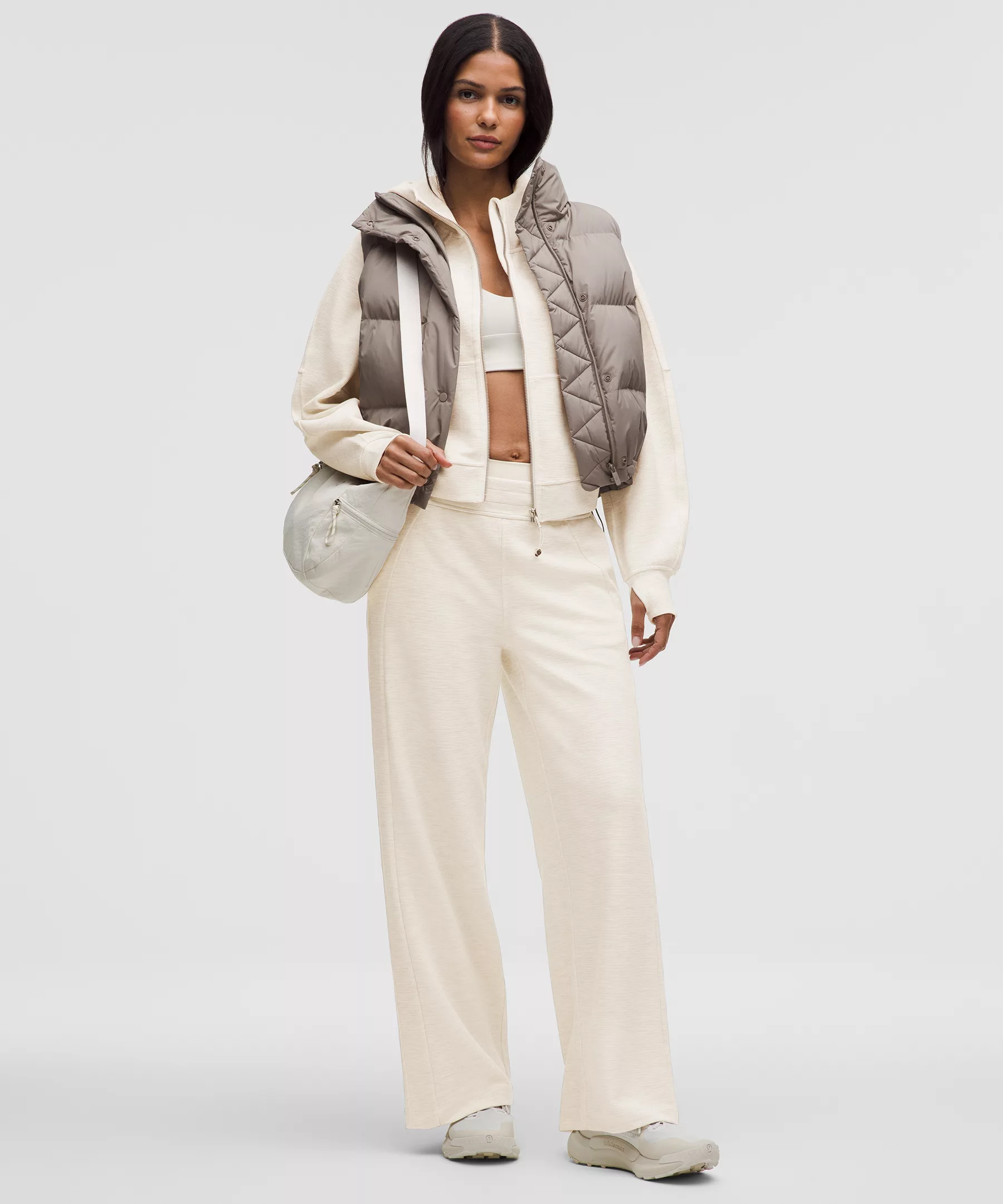 Scuba Mid-Rise Wide-Leg Pant *Waffle