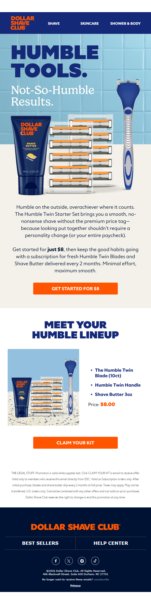 Newsletter preview: 10 Blades. Handle. $8.