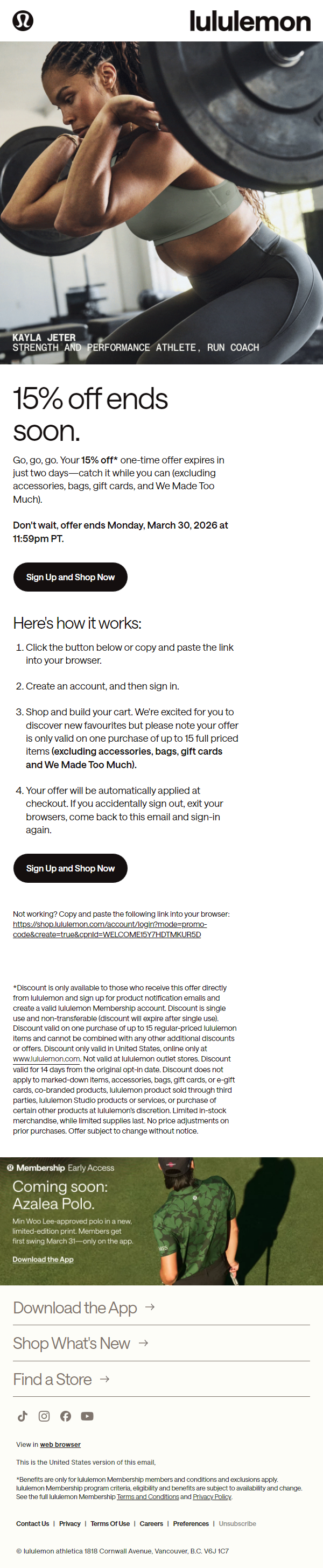 Newsletter preview: Almost gone: your 15% off