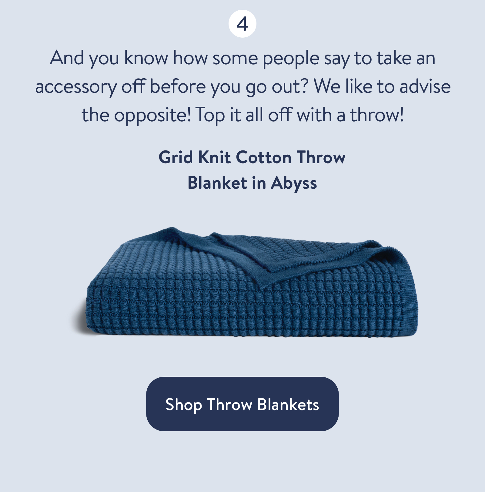 Grid Knit Cotton Throw Blanket by Abyss