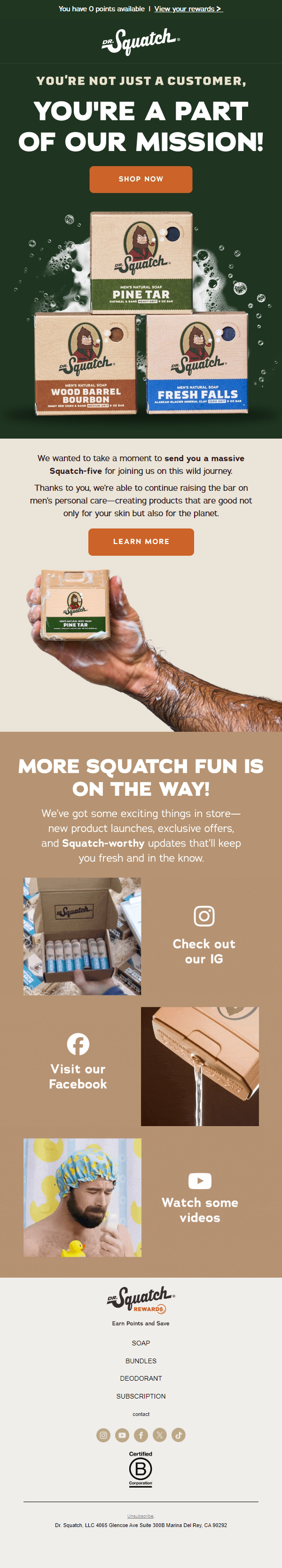 Newsletter preview: Thanks for Squatchin'
