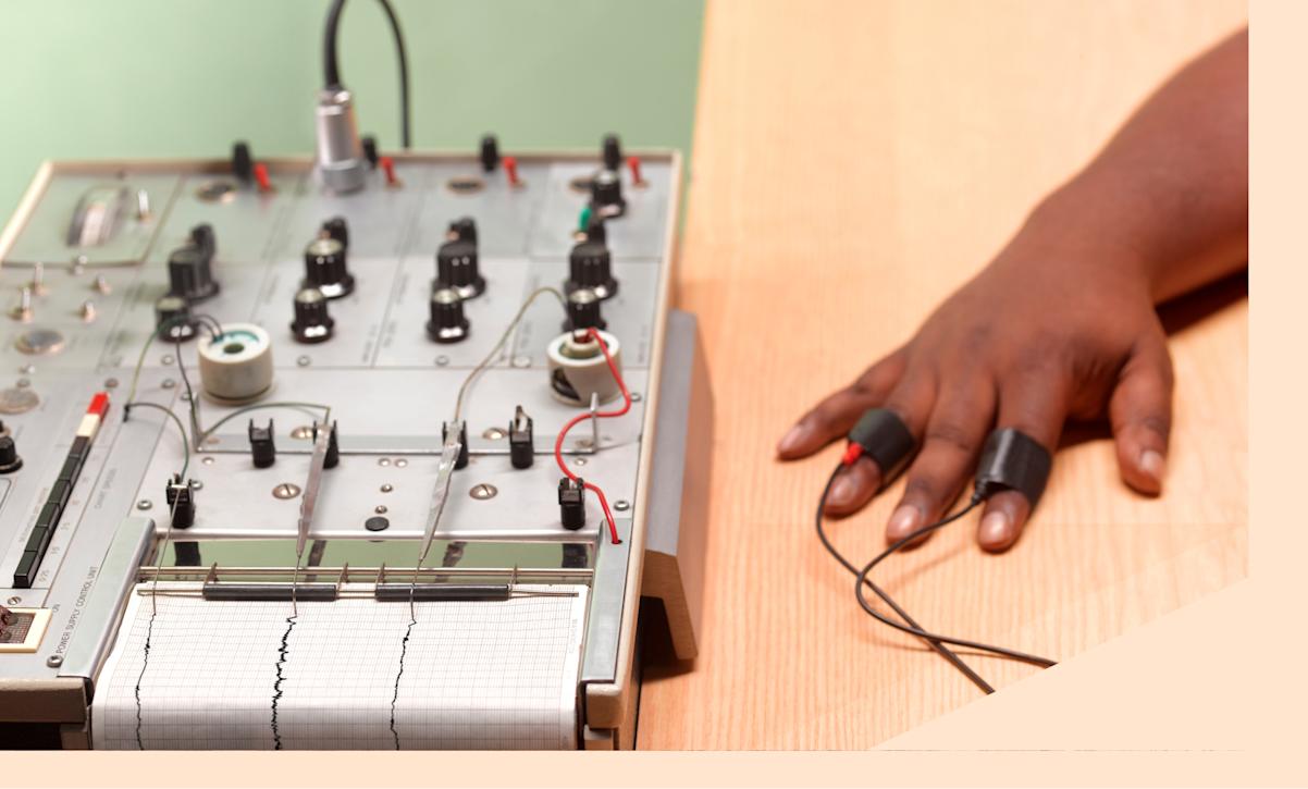 Person taking a polygraph