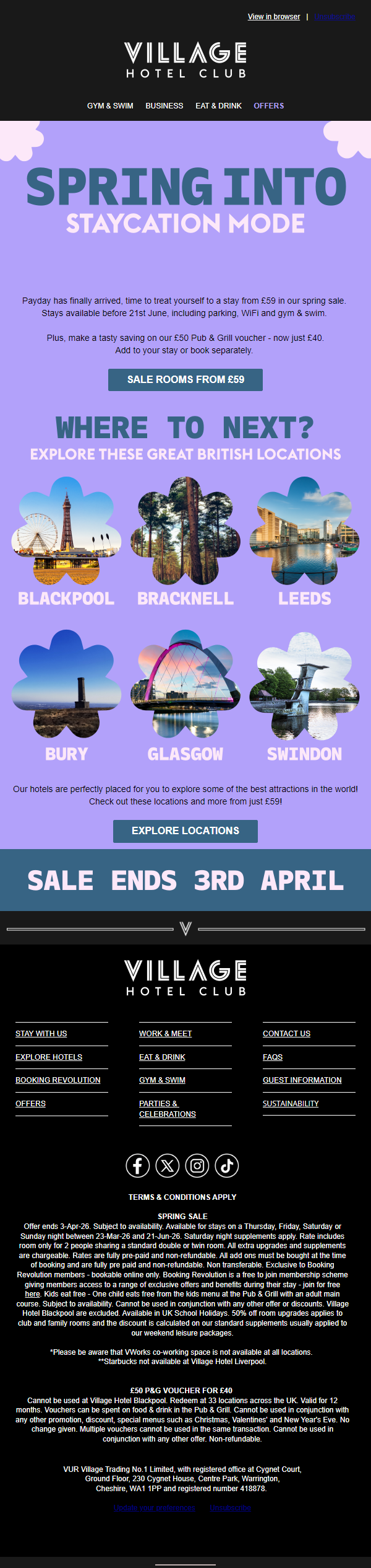 Newsletter preview: Payday hit? Book it! From £59
