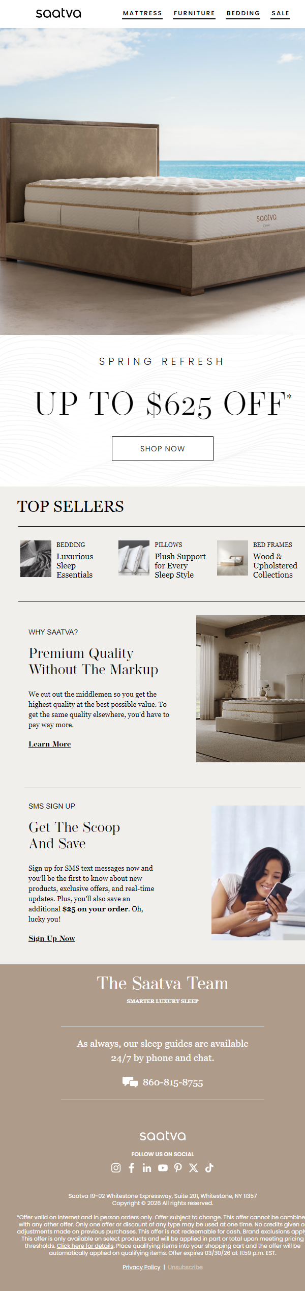 Newsletter preview: Spring Refresh Sale: SAVE BIG on Mattresses & More