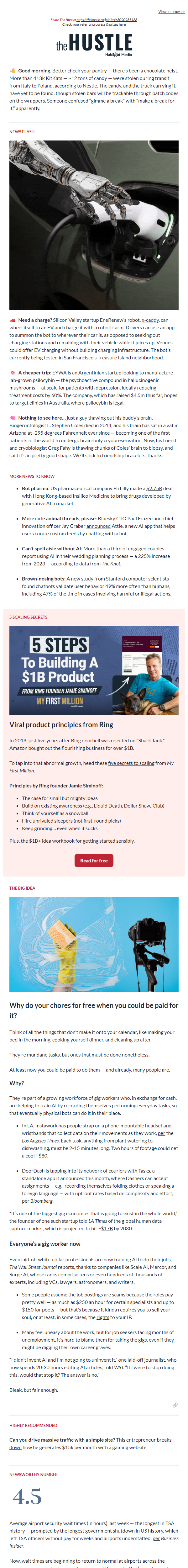 Newsletter preview: 💵  Chores for cash